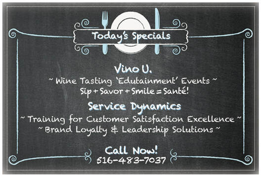 Restaurant consultant, customer service trainer, corporate entertainment events banner